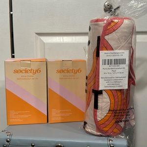 🧡Bundle of 2 Society6 Wine Chillers + 1 Society6 Picnic Blanket 💗